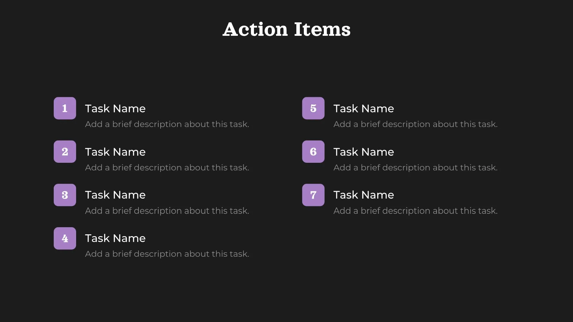 Action items